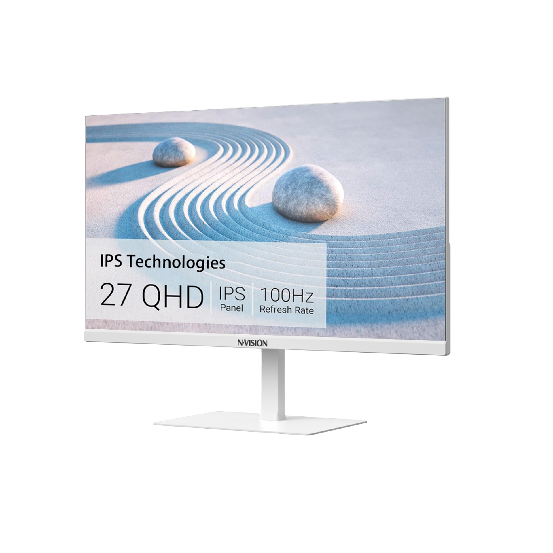 Nvision Q2760-W 27" QHD 2K IPS Monitor | 100Hz | Frameless Design | WHITE