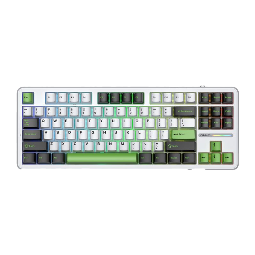 Aula F87 Black|White|Green Wilderness Oasis-White Black Green-Gray Wood Switch
