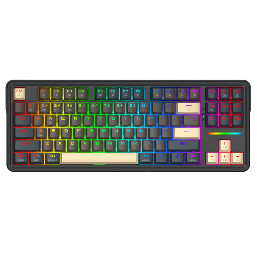 REDRAGON KEYBOARD WIRELESS (K728GGY-RGB-PRO) ANTONIUM PRO GRADIENT GREY+YELLOW