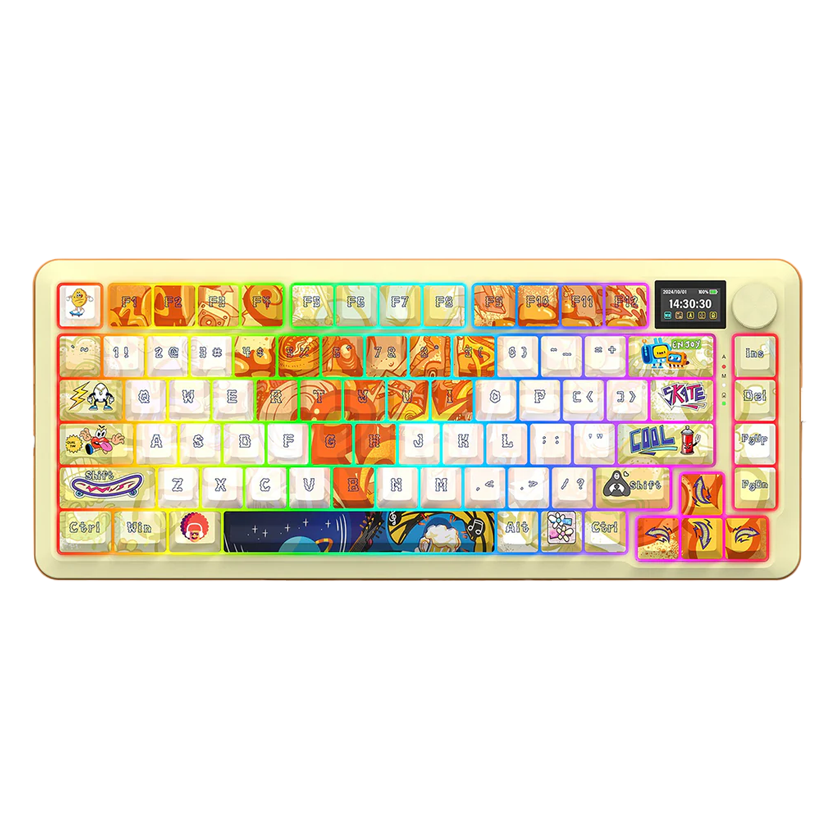 REDRAGON KEYBOARD WIRELESS (K708GF-RGB-PRO) FLEKACT PRO ART W/LCD SCREEN