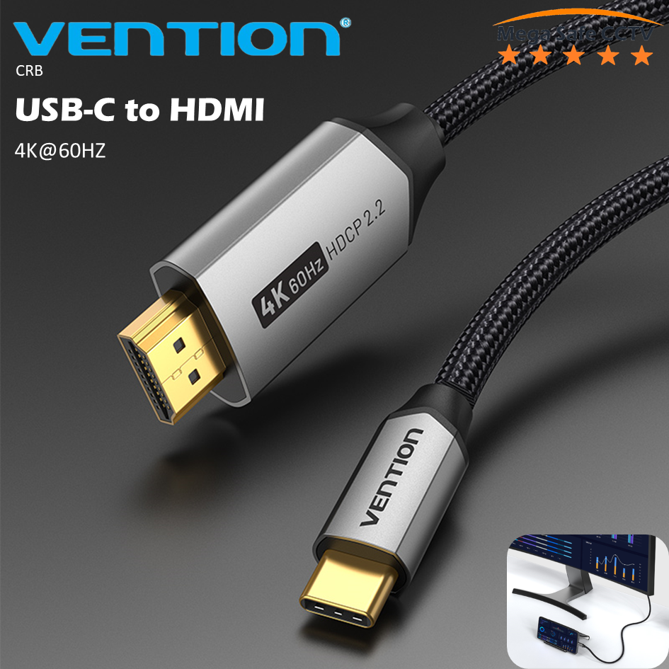 Vention CRBBH Type-C to HDMI Cable 2m view 2
