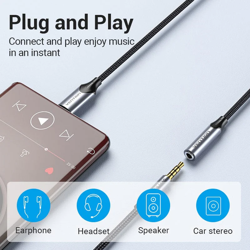 VENTION BGMHA USB-C Male to 3.5MM Earphone Jack with DAC view 2