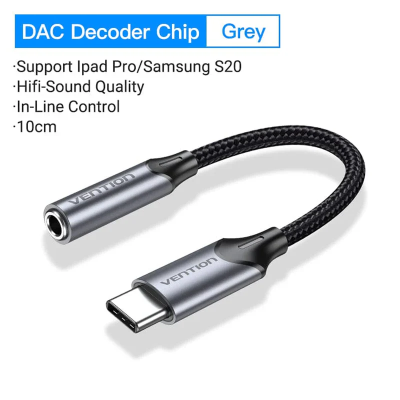 VENTION BGMHA USB-C Male to 3.5MM Earphone Jack with DAC view 4