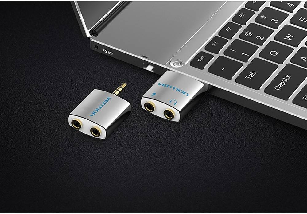 Vention BDBWO Audio Splitter 3.5mm male to 2x3.5mm Female Separate Audio and Mic Audio Adapter view 3