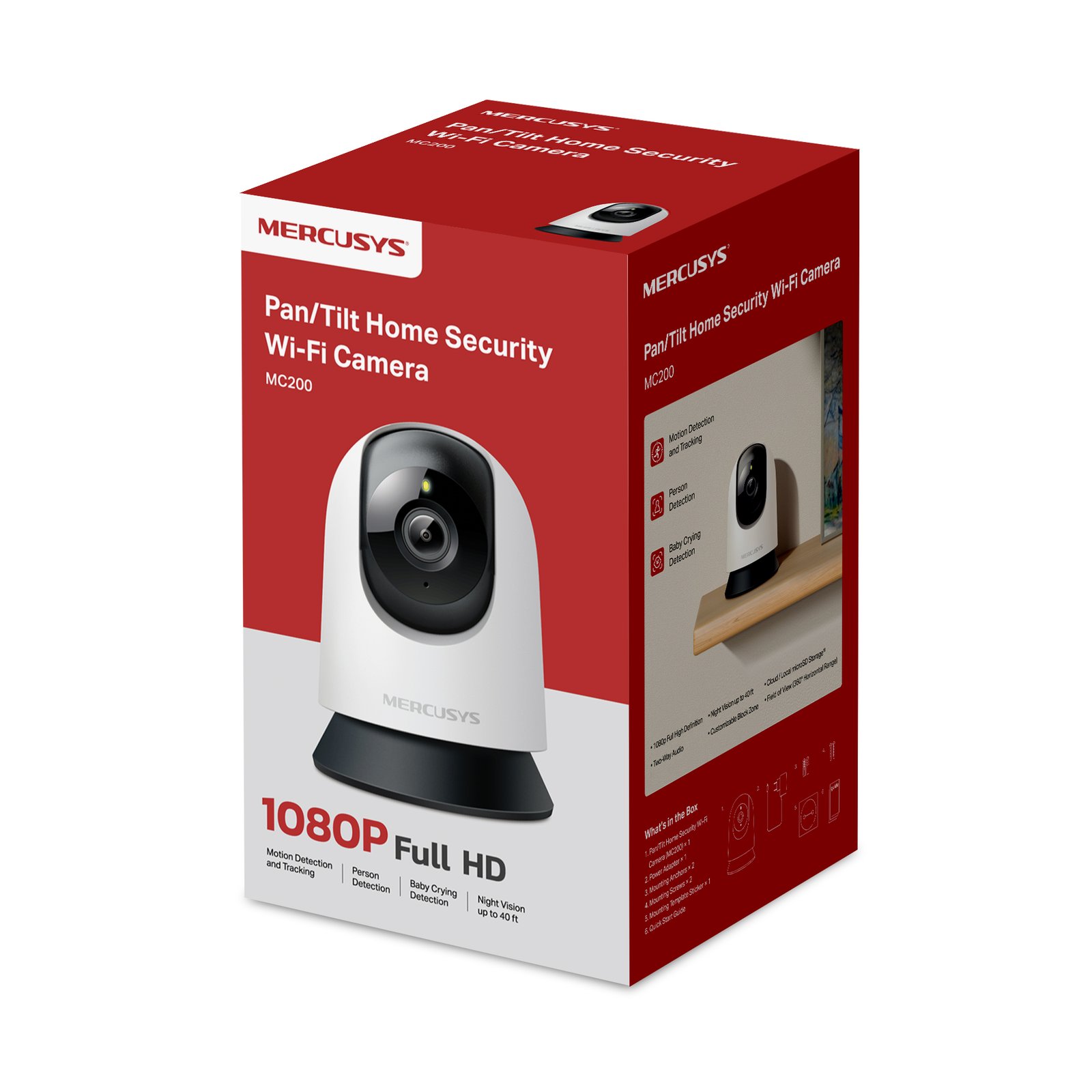 Mercusys MC200 Pan/Tilt Home Security Wi-Fi Camera view 4
