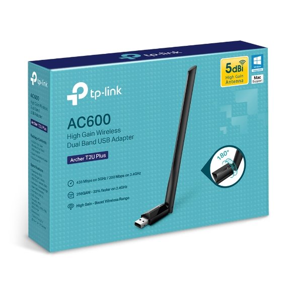 TP-LINK Archer T2U Plus AC600 High Gain Dual Band Wi-Fi USB Adapter view 4