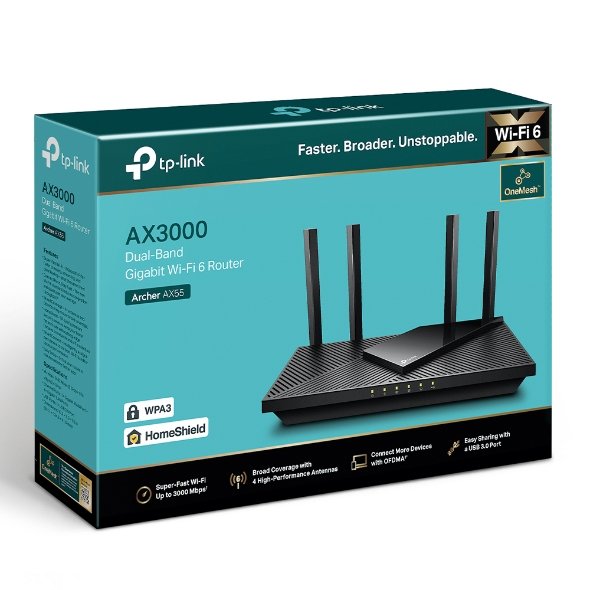 Tp-Link Archer AX55 | AX3000 Dual Band Gigabit WiFi 6 Router view 4