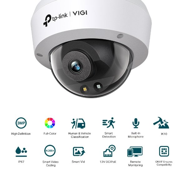 TP-Link VIGI C230 (2.8/4mm) 3MP Full-Color Dome Network Camera view 2