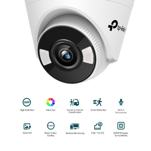 TP-Link VIGI C430 (2.8/4mm) 3MP Full-Color Turret Network Camera view 2