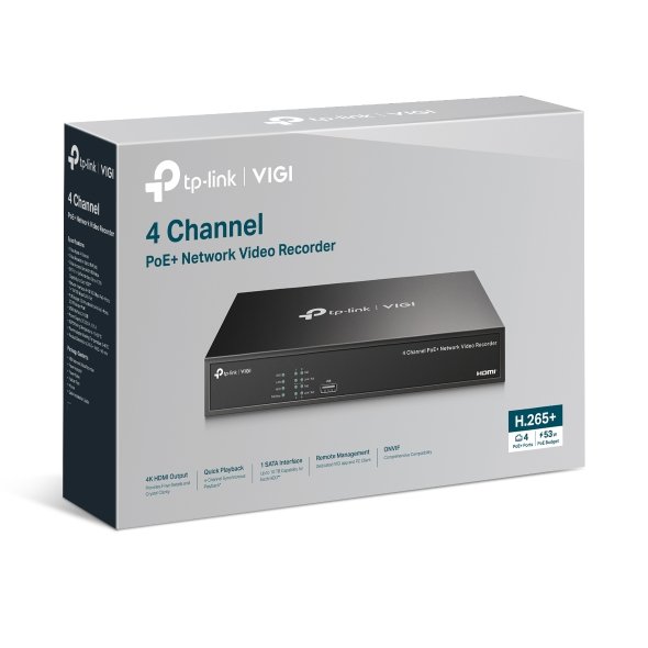 TP-Link VIGI NVR1004H-4P 4CH PoE Network Video Recorder view 4
