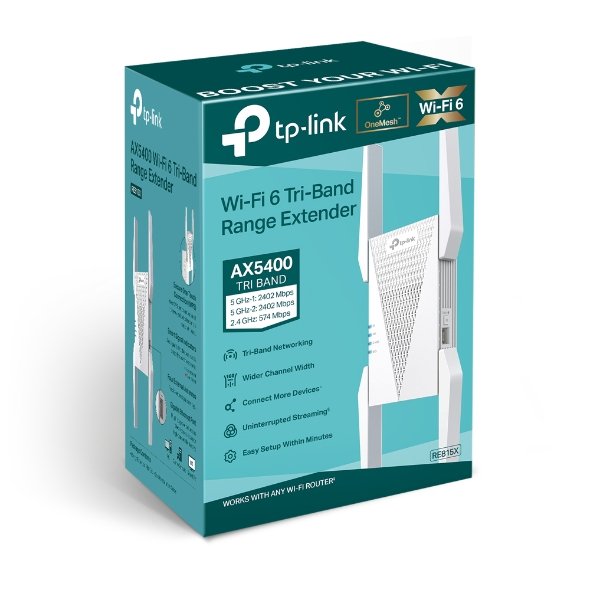 TP-Link RE815X AX5400 Tri-Band WiFi 6 Range Extender / Repeater view 4