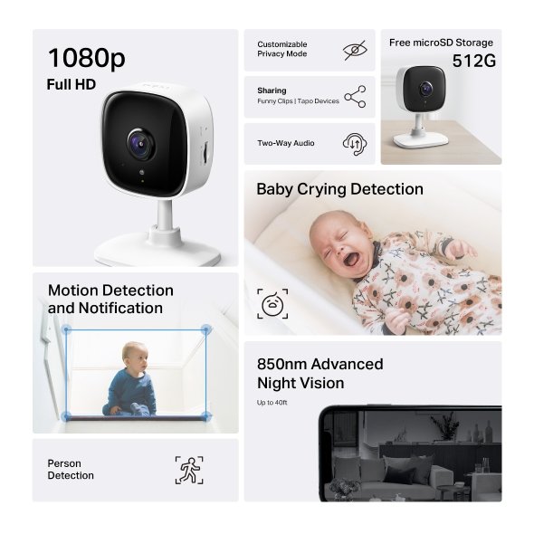 TP-Link Tapo C100 Home Security Wi-Fi Camera view 2