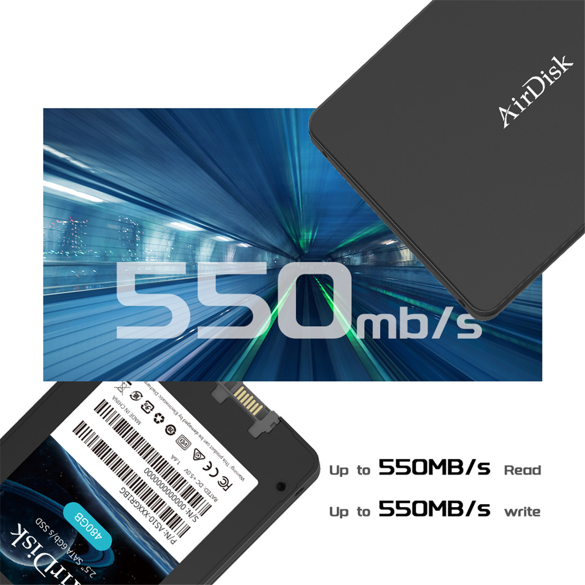 AIRDISK AS10X-120GB1G S10 120GB SATA 2.5" SSD view 2