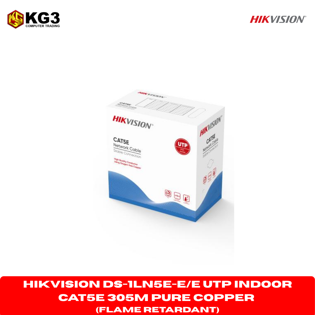 Hikvision DS-1LN5E-E/E UTP Indoor Cat5e 305M Pure Copper (FLAME RETARDANT)