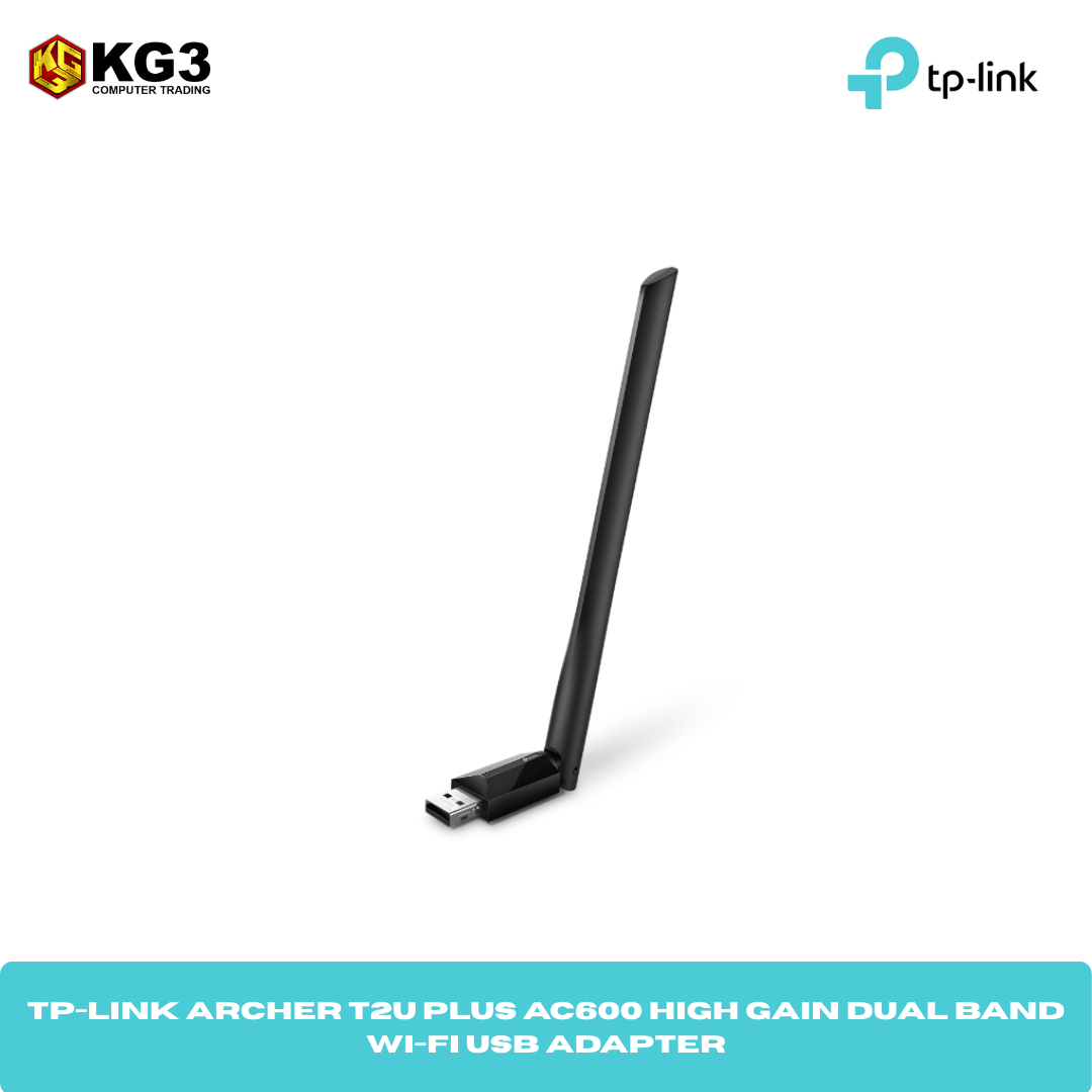 TP-LINK Archer T2U Plus AC600 High Gain Dual Band Wi-Fi USB Adapter